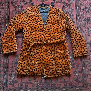Madewell Quilted Wrap Jacket Leopard Dot